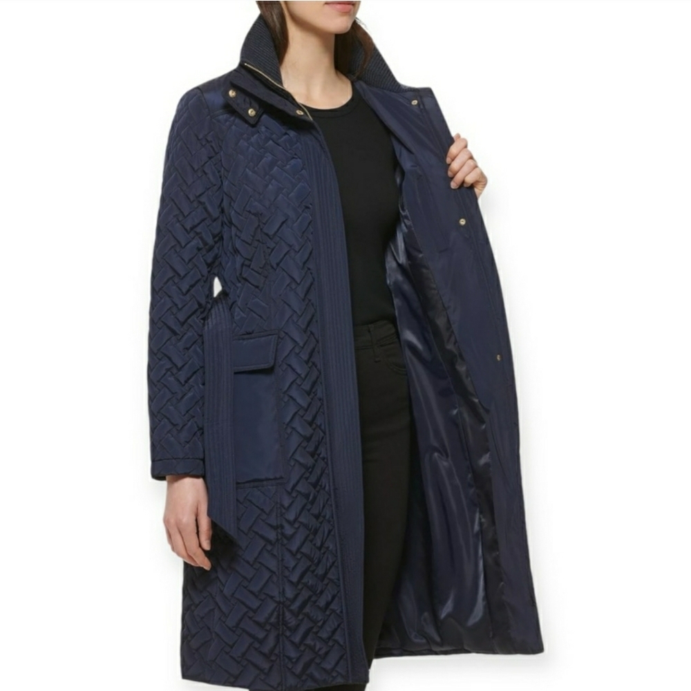 Cole Haan Women's Navy Signature Belted Jacket XL